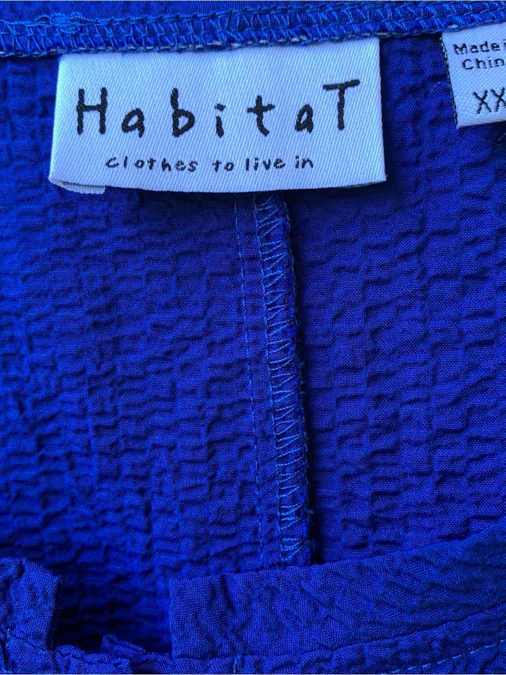 Habitat Button-Front Textured Top in Royal Blue XXL - Picture 4 of 5